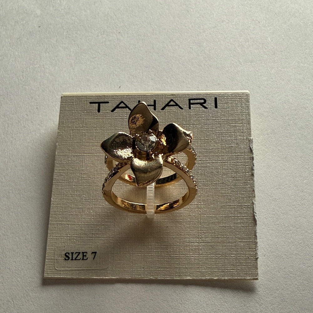 Tahari Gold Tone Floral Ring